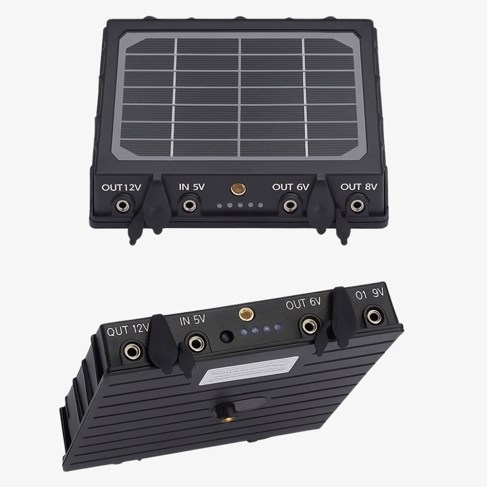 Panneau solaire 3W 8000mAh pour Caméra de Chasse - Sorties 12V / 9V / 6V / 5V