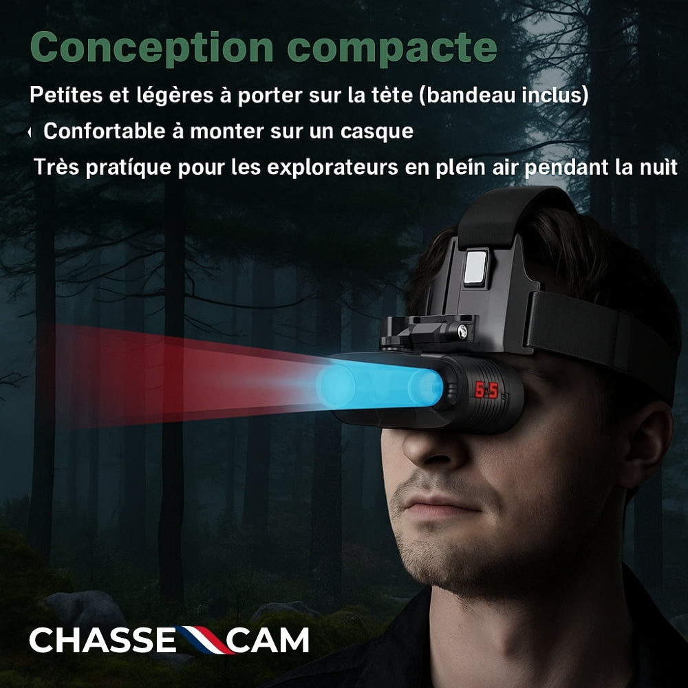 Jumelles vision nocturne serre-tête 1080P avec Zoom 8X