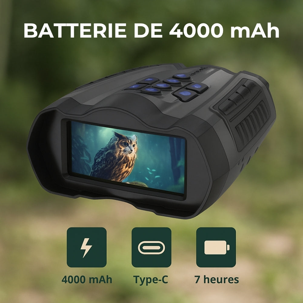 Jumelles vision nocturne 4K avec Zoom 10X & Batterie longue durée