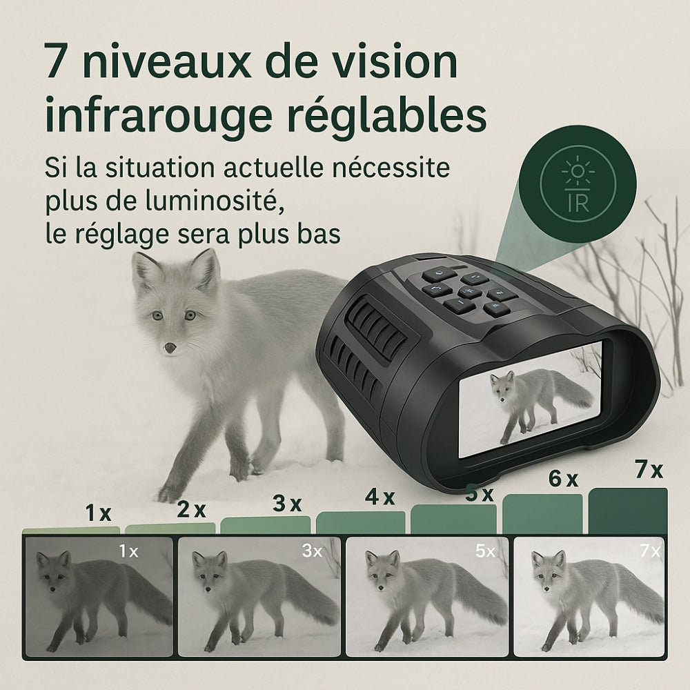 Jumelles vision nocturne 4K avec Zoom 10X & Batterie longue durée