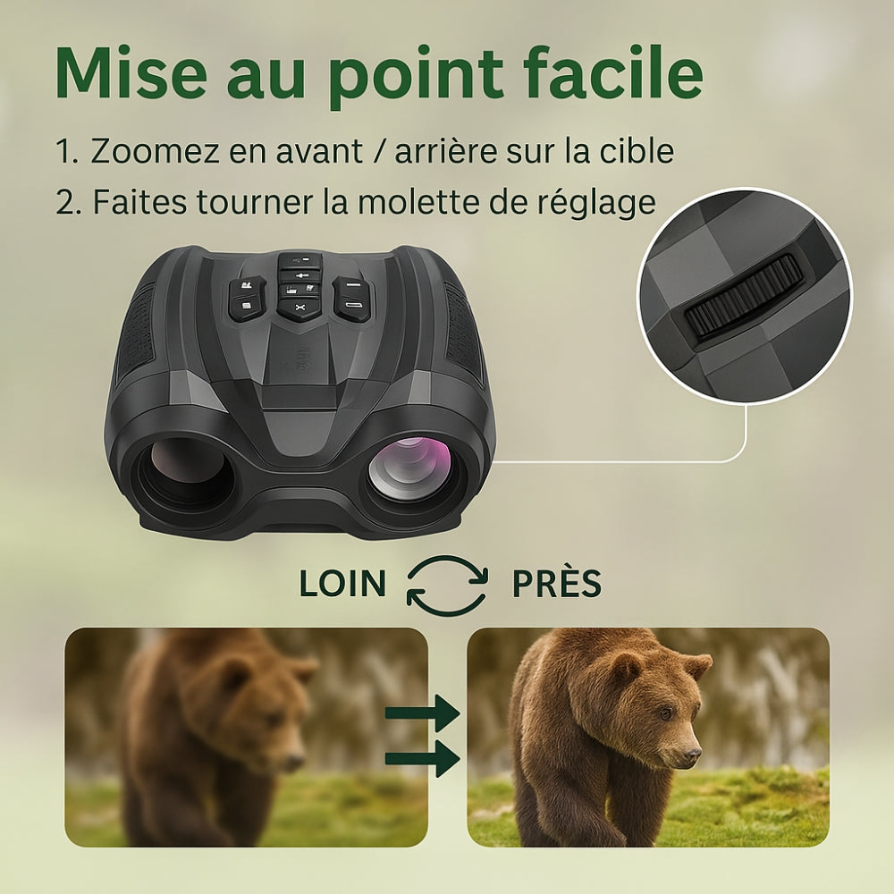 Jumelles vision nocturne 4K avec Zoom 10X & Batterie longue durée
