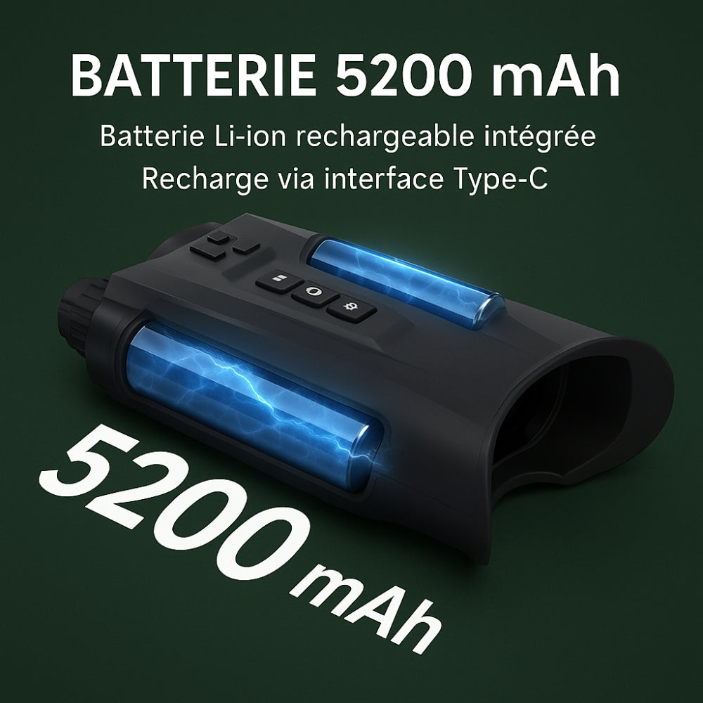 Jumelles vision nocturne HD avec Zoom 8X & Batterie longue durée