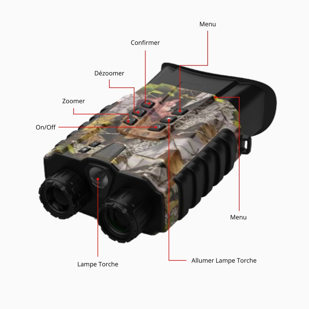 Jumelles vision nocturne HD avec Zoom 8X & Batterie longue durée