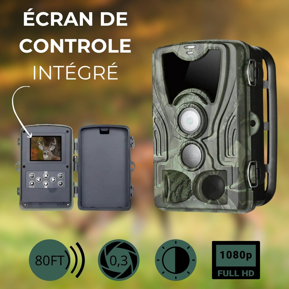 Caméra de chasse nocturne HD avec écran