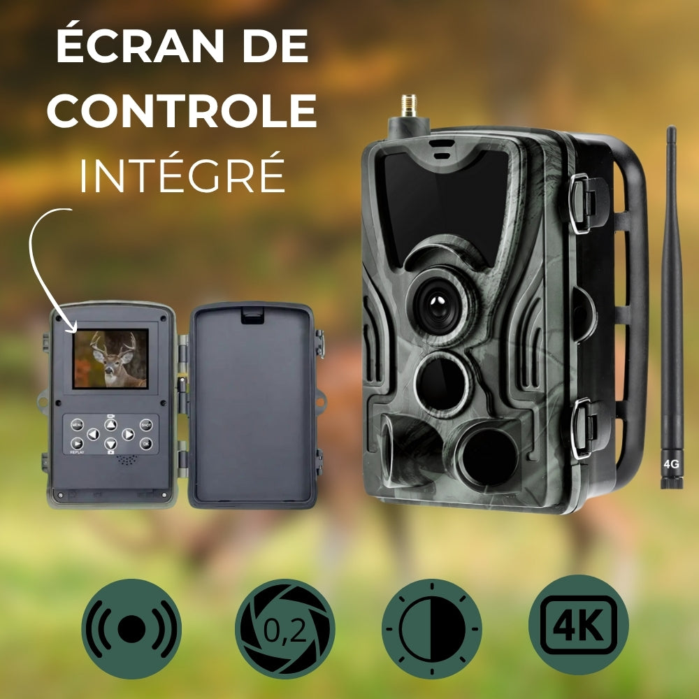 Caméra de chasse 4K avec écran 4G+