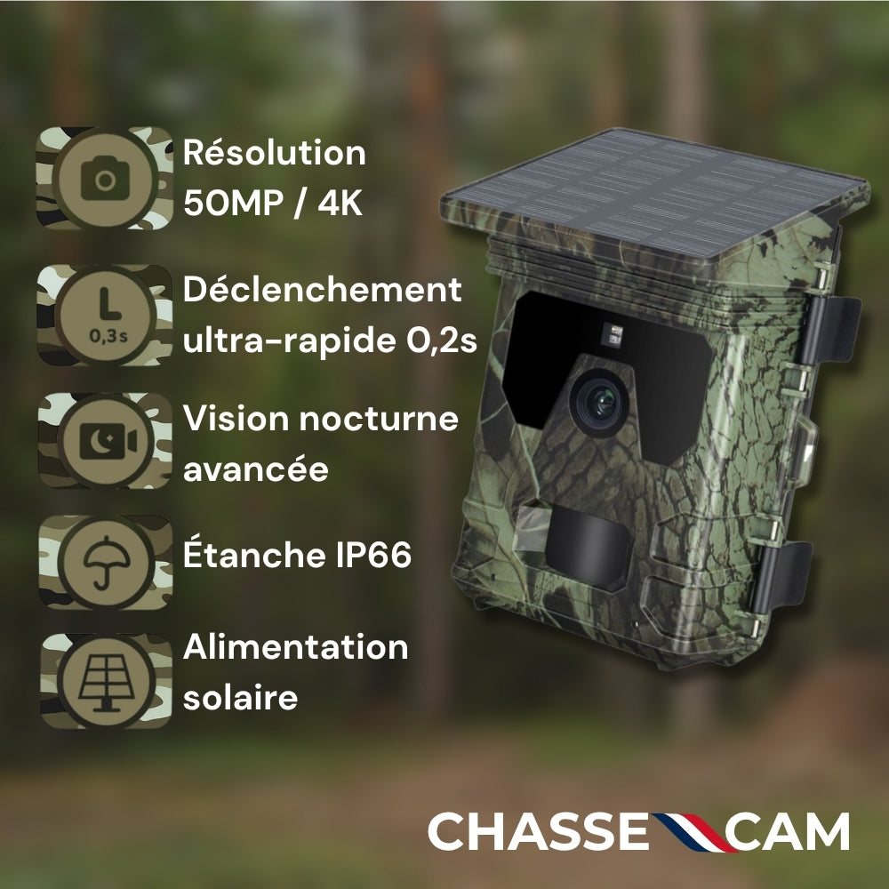 Caméra de chasse solaire avec écran
