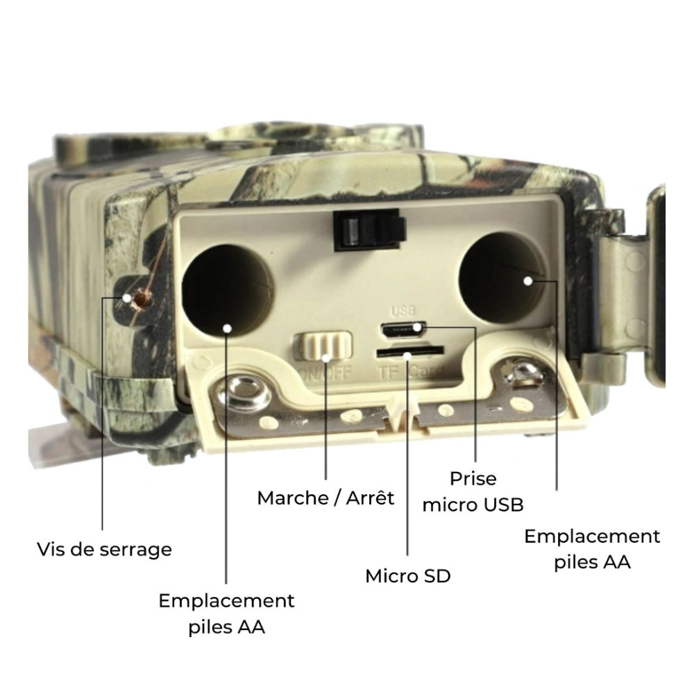Caméra de chasse full HD avec grand angle