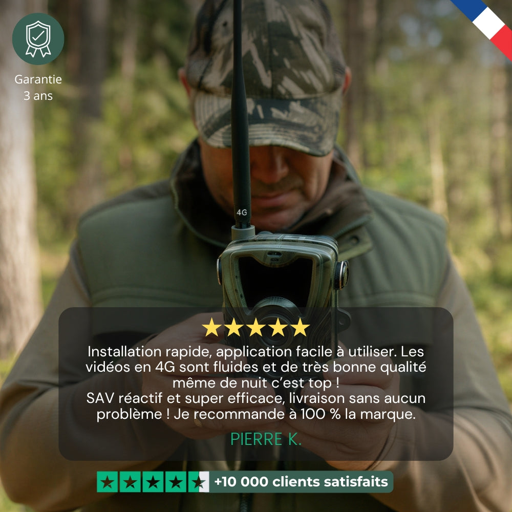 Caméra de chasse 4K avec écran 4G+
