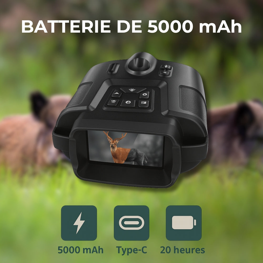 Jumelles vision nocturne 4K - Autonomie 20h