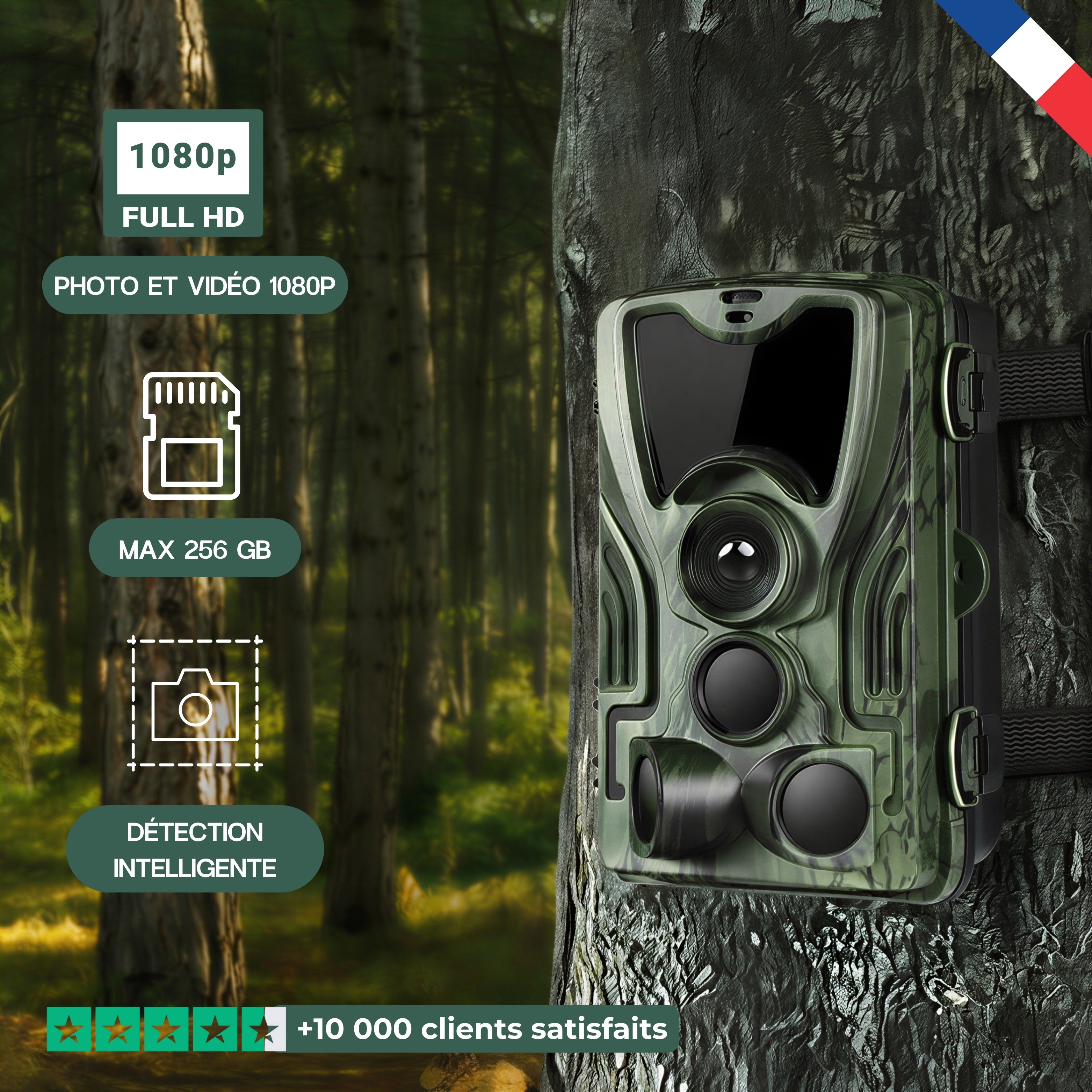 Caméra de chasse full HD avec écran