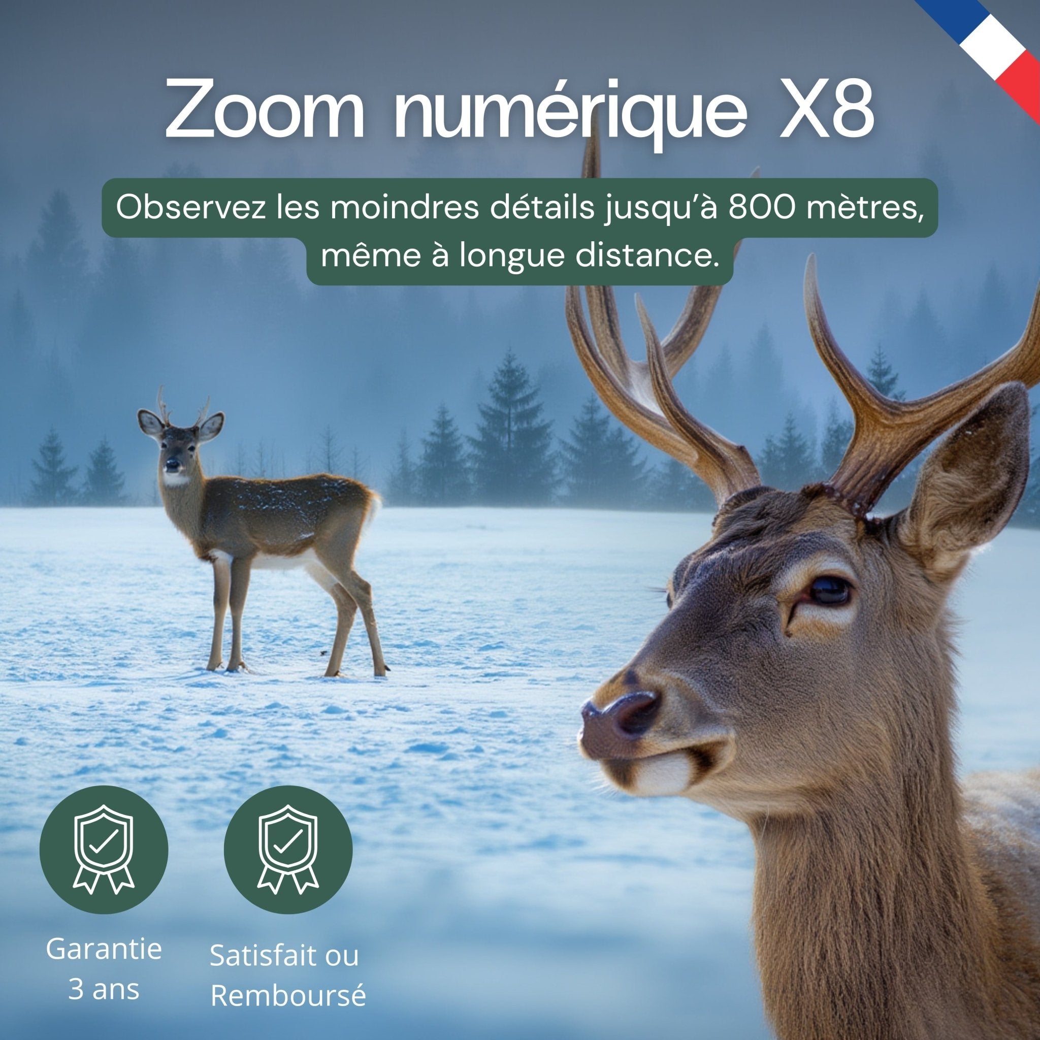 Jumelles vision nocturne 4K - Autonomie 20h