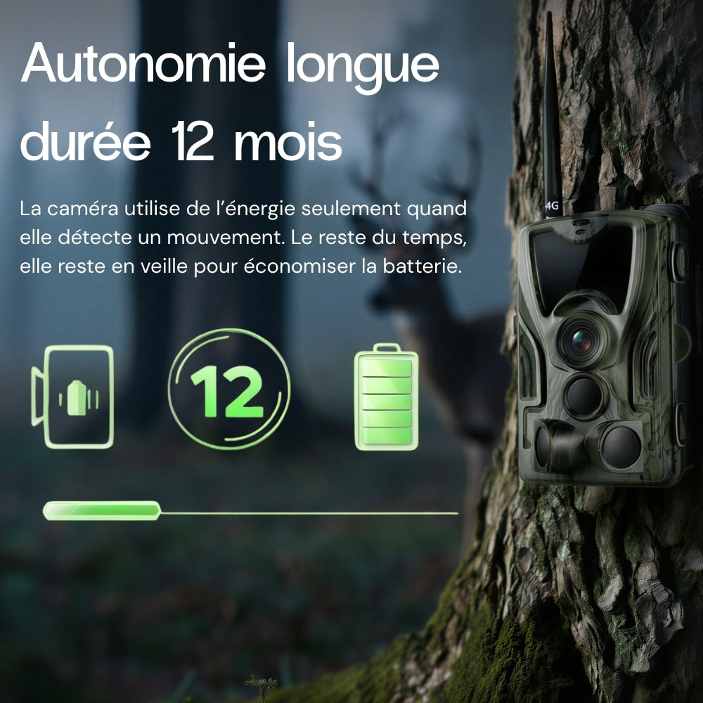 Caméra de chasse 4K avec écran 4G+