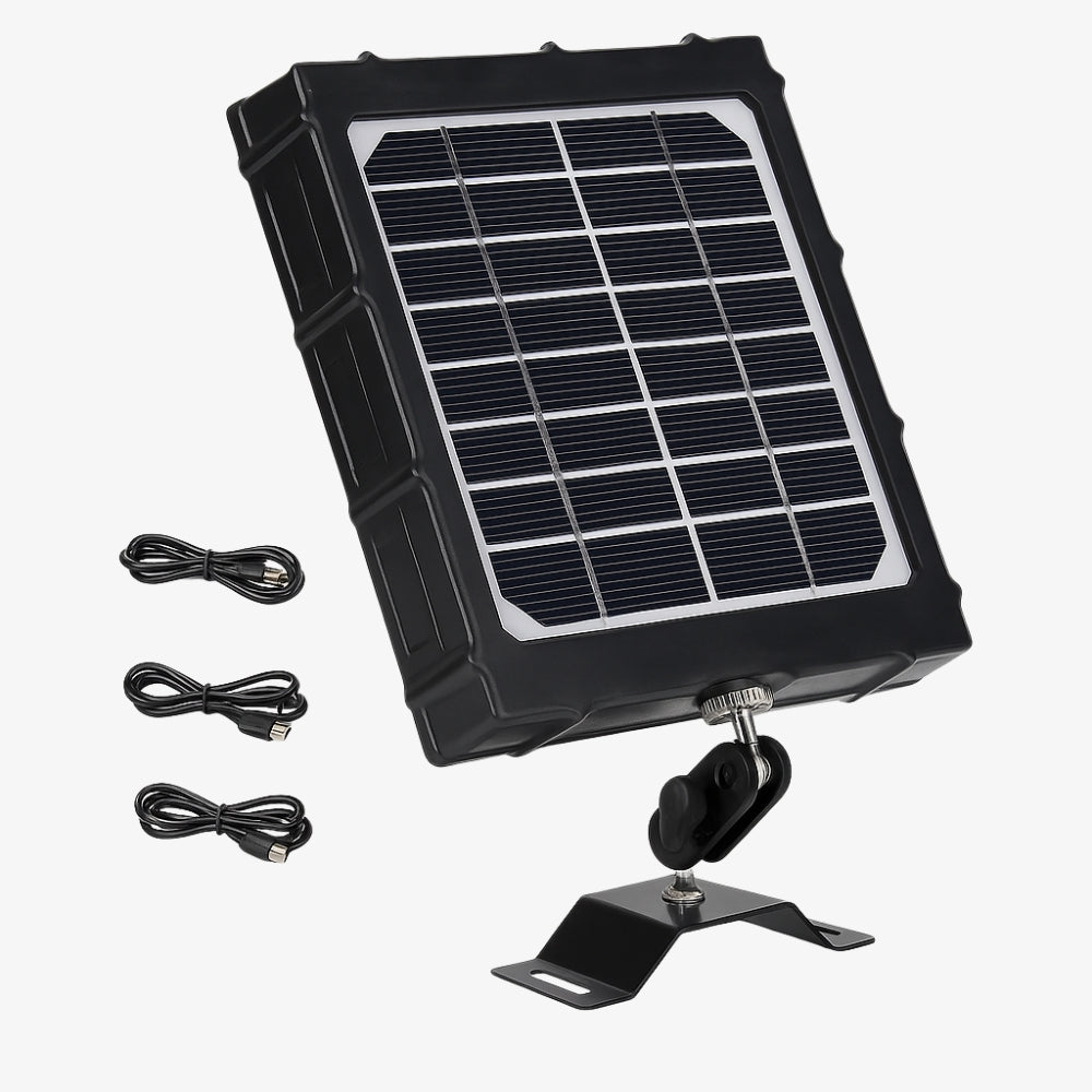 Panneau solaire 3W 8000mAh pour Caméra de Chasse - Sorties 12V / 9V / 6V / 5V