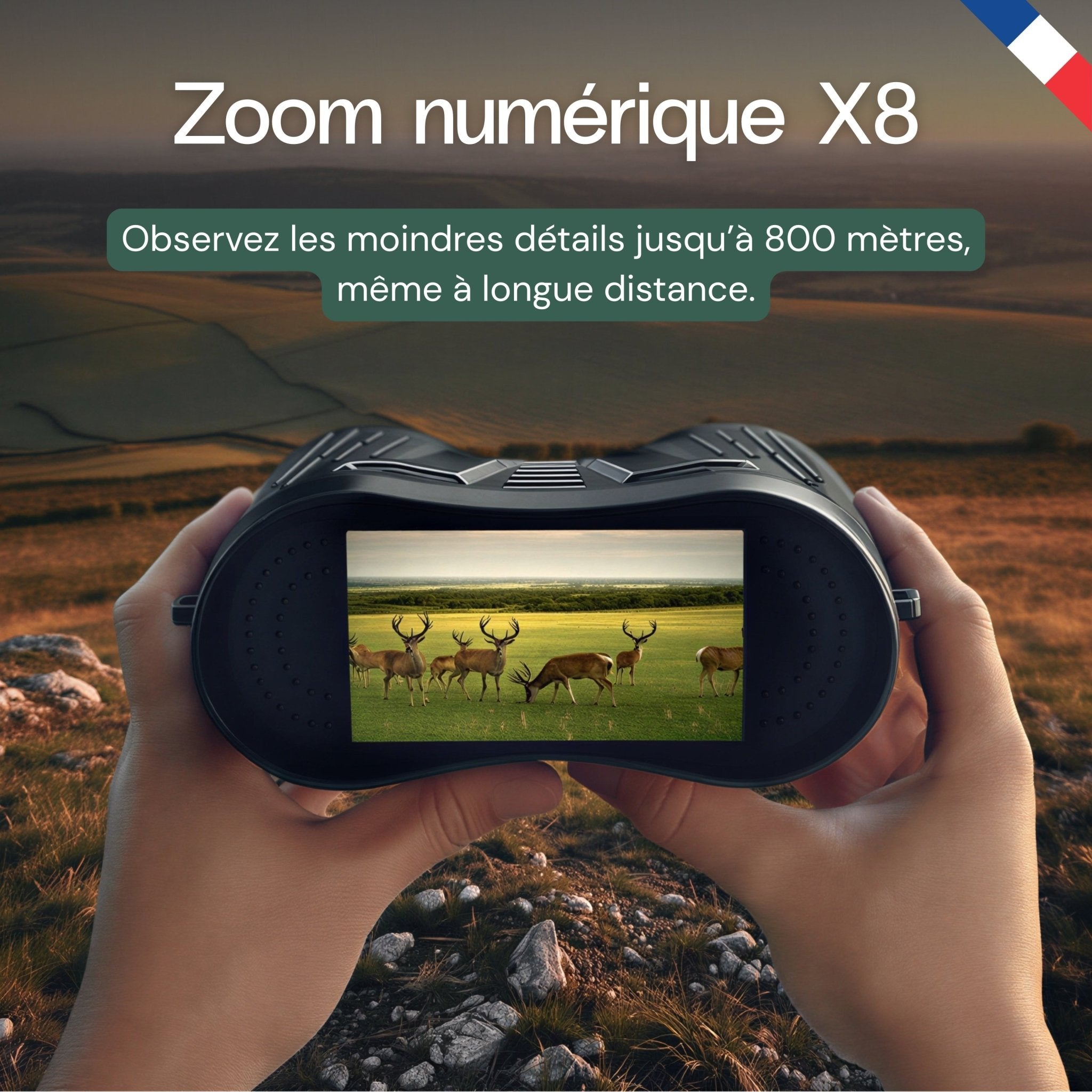 Jumelles vision nocturne 4K -Autonomie 8h