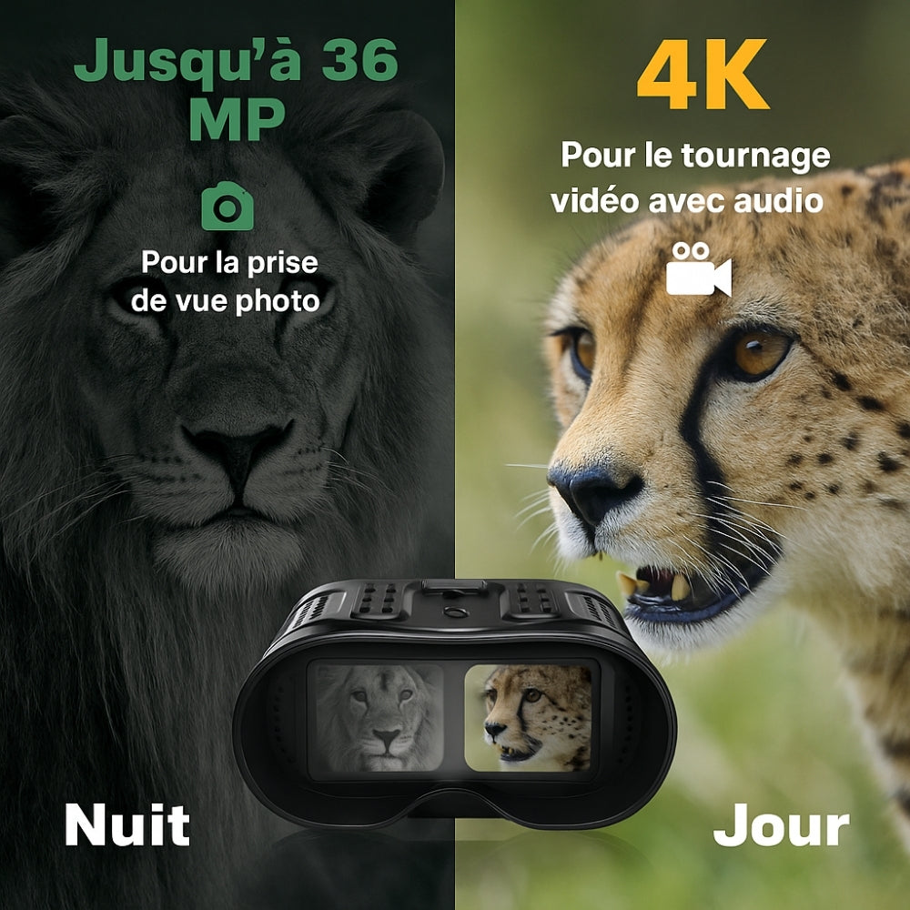 Jumelles vision nocturne serre-tête 1080P avec Zoom 8X