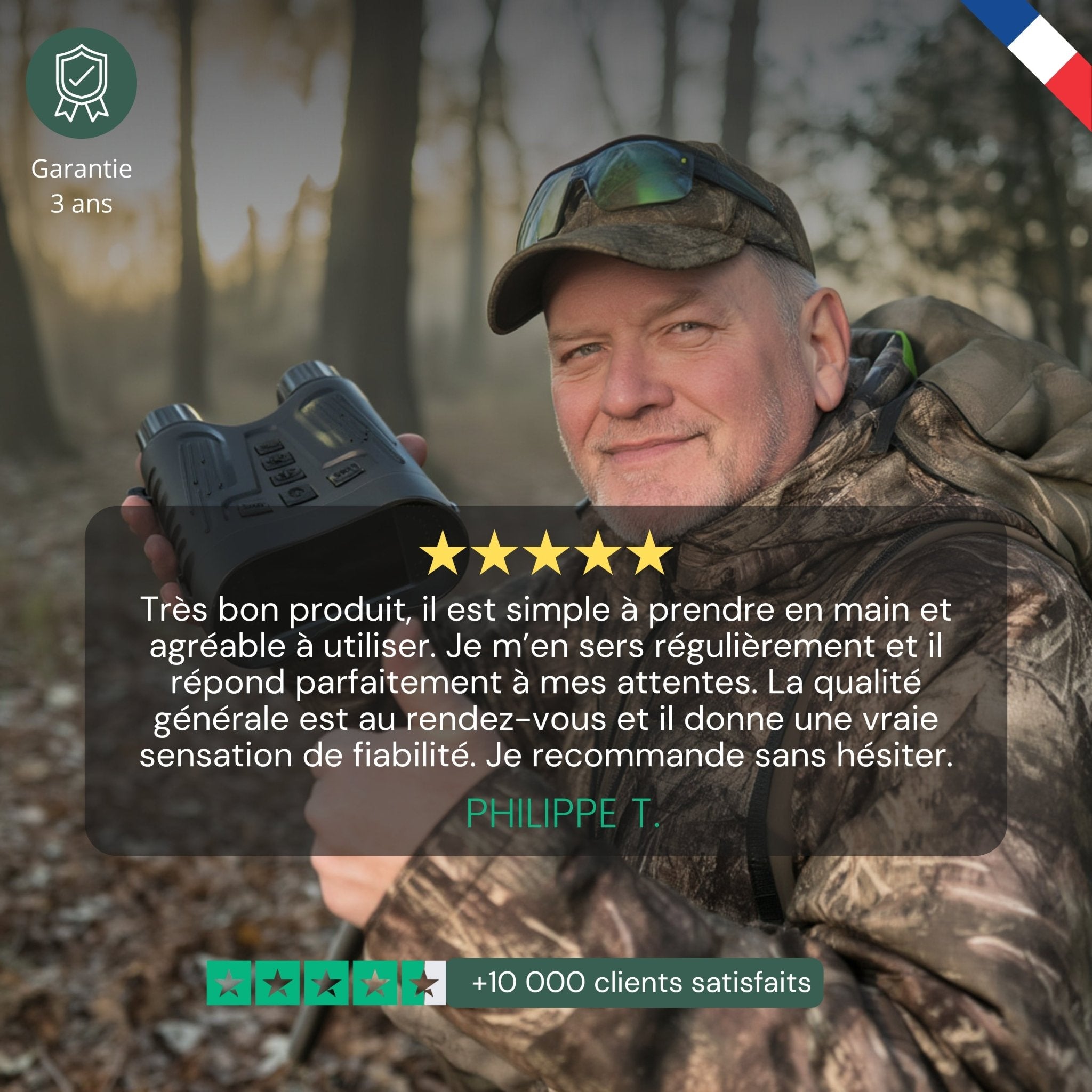 Jumelles vision nocturne 4K -Autonomie 8h