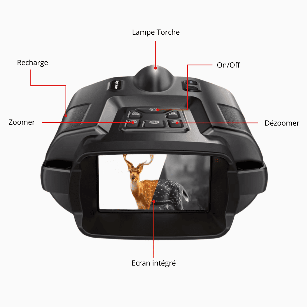 Jumelles vision nocturne 4K - Autonomie 20h
