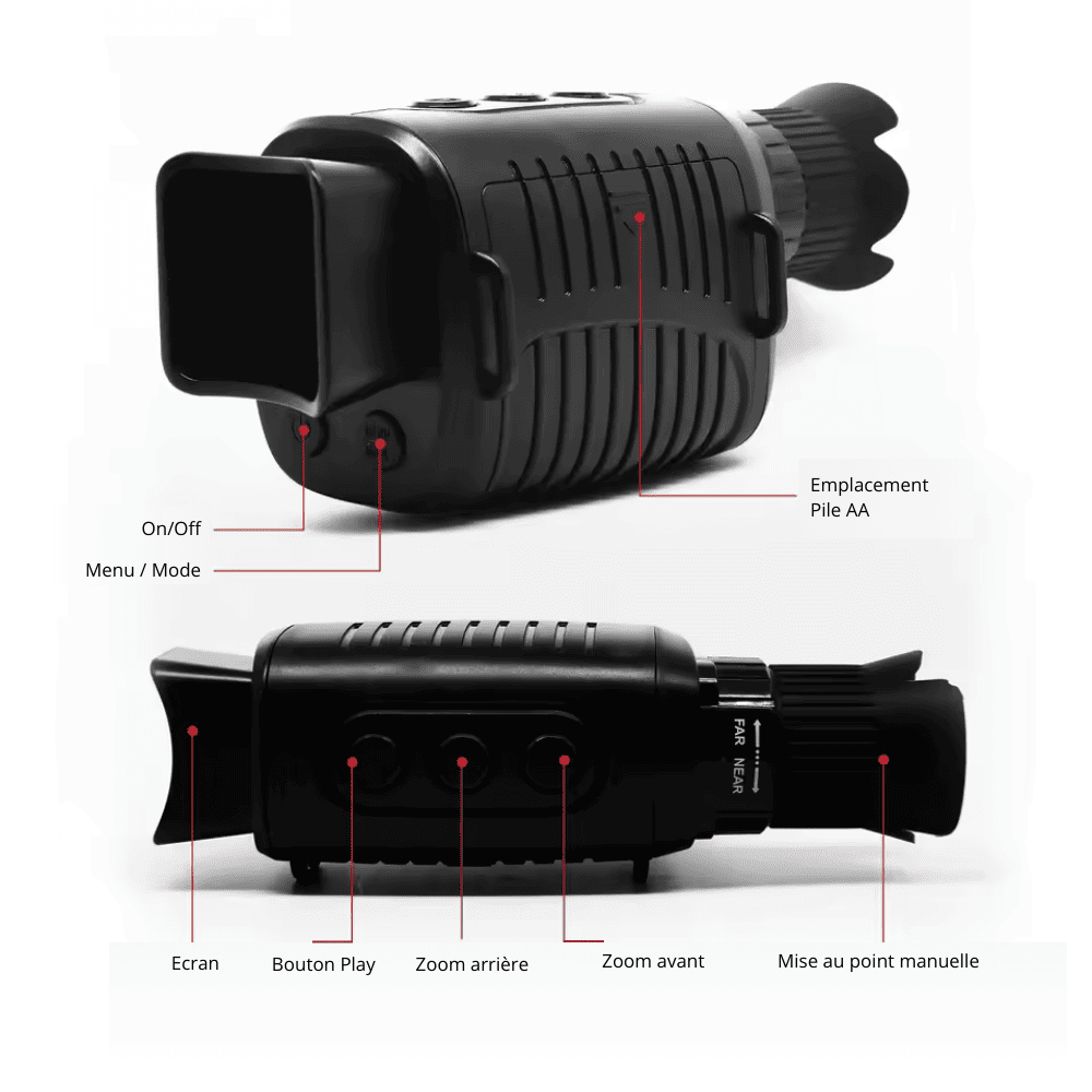 Monoculaire vision nocturne HD avec zoom 5X