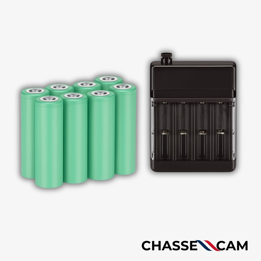 Batteries : Accus au lithium rechargeables avec chargeur