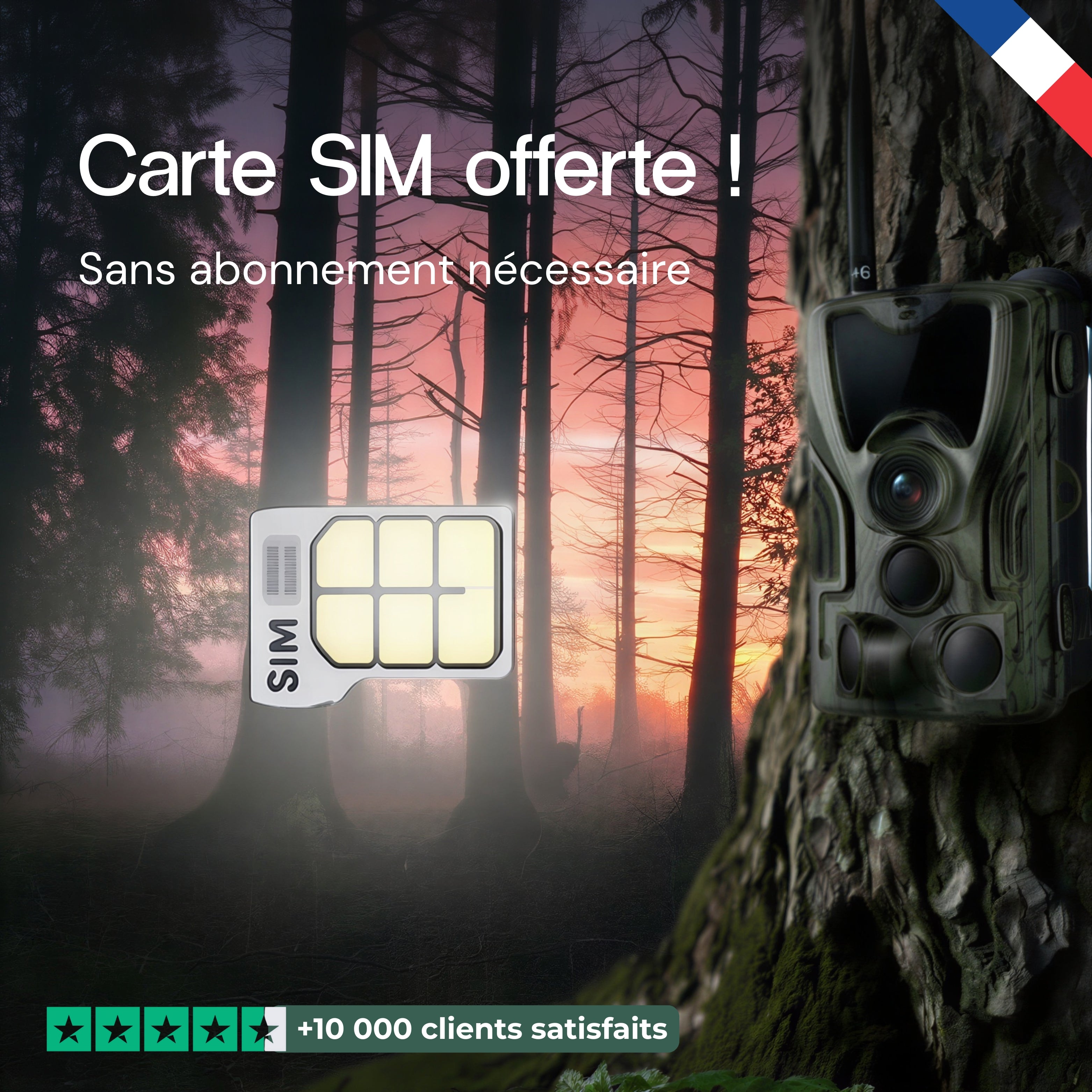 Caméra de chasse 4K avec écran 4G+