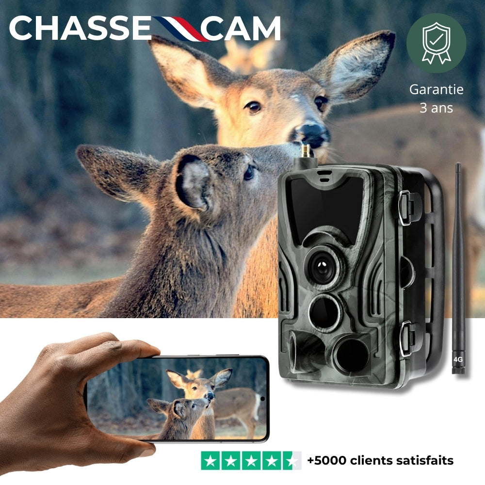 Caméra de chasse 4K avec écran 4G+